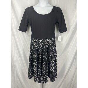 LuLaRoe Nicole Black White Dress Size XL New